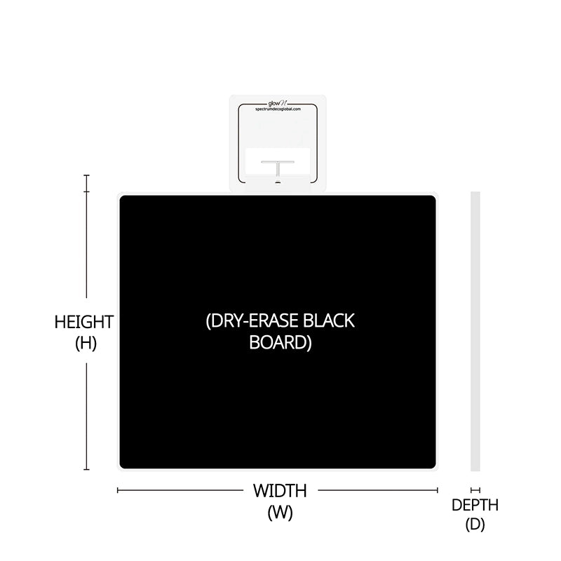 Back side of glowN Pro featuring a writable dry erase board with illuminated neon border