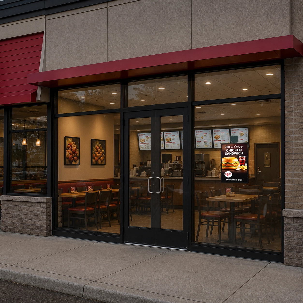 LED Backlit Window Poster Display | Wtalk (Portrait)