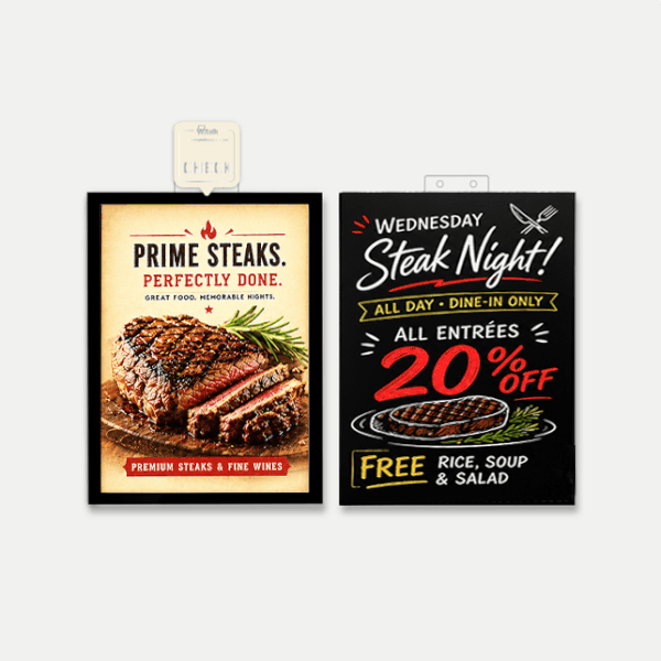 LED Backlit Window Poster Display | Wtalk (Portrait)