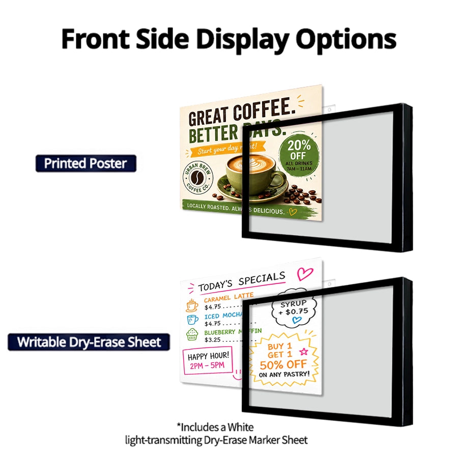 LED Backlit Window Poster Display | Wtalk (Landscape)