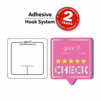 glowN Pro illuminated LED poster display with neon frame for storefront window promotion with special adhesive hook system-easy install