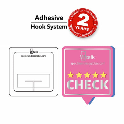 Wtalk adhesive hook system for secure storefront glass easy installation with 2-year warranty, 