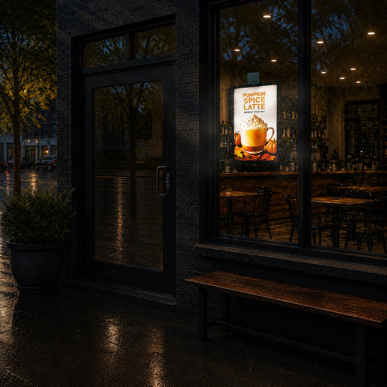 LED Backlit Window Poster Display | Wtalk (Portrait)