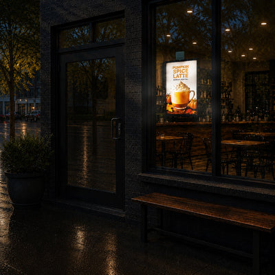 LED Backlit Window Poster Display | Wtalk (Portrait)